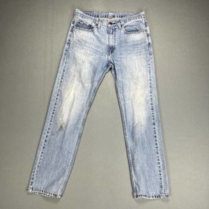 Levi's Jeans Mens 34x34 505 Light Wash Denim Fading/Stains From Use 100% Cotton